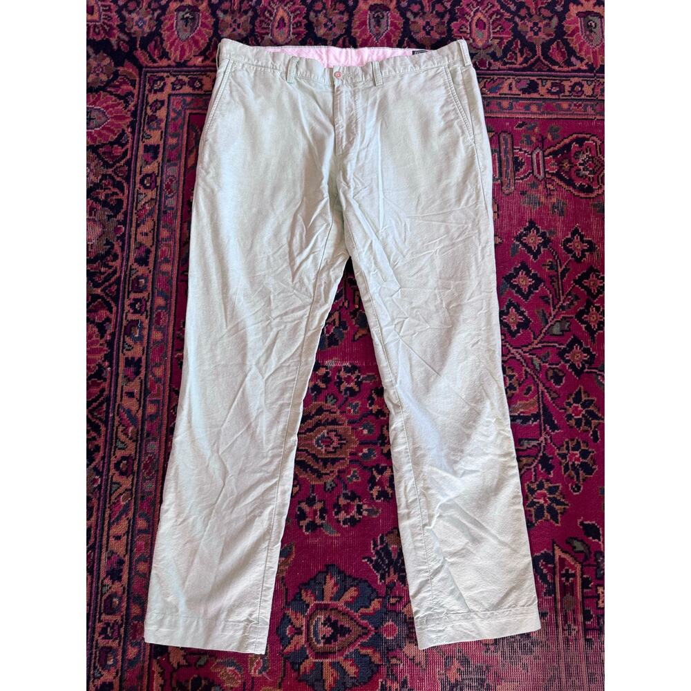 Polo cotton flat front mens chino mint green sz 36x32